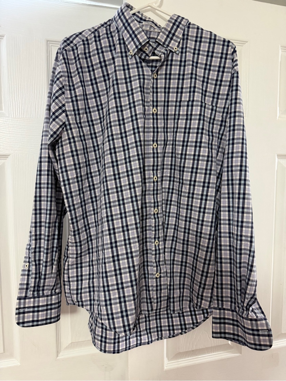 Peter Millar Men’s Button-Down Plaid Shirt - Blue and Purple
